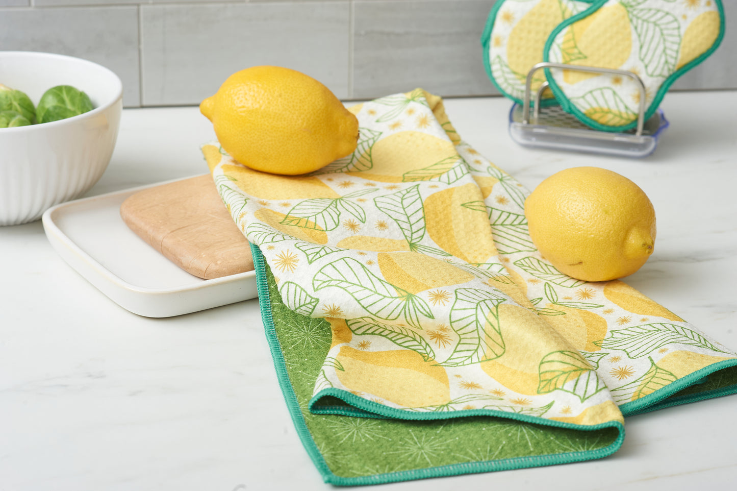 Lemon Sparkle Reversible Tea Towel