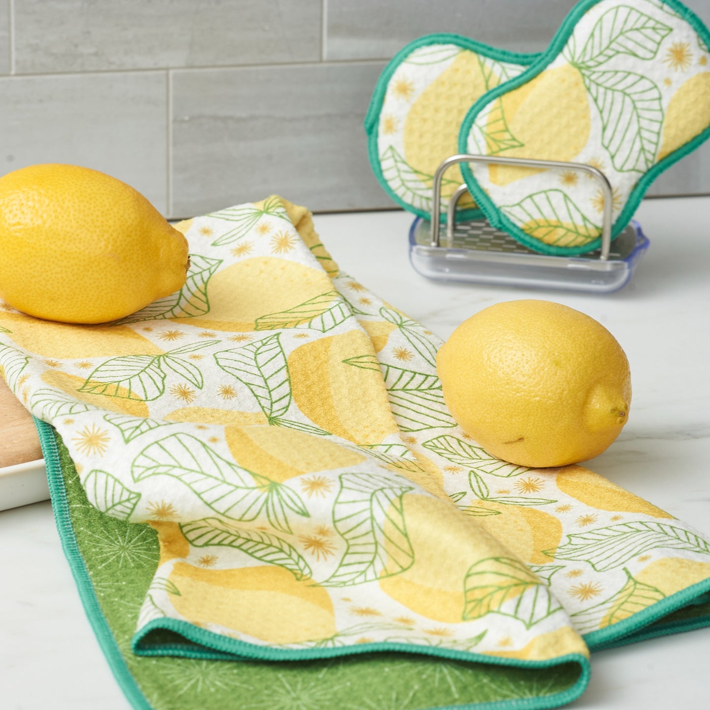 Lemon Sparkle Reversible Tea Towel