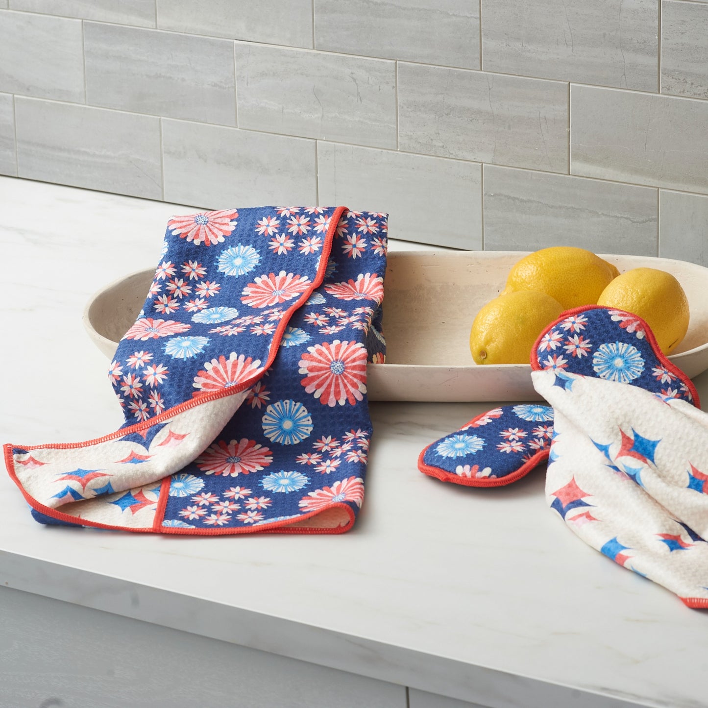 Burst Reversible Tea Towel