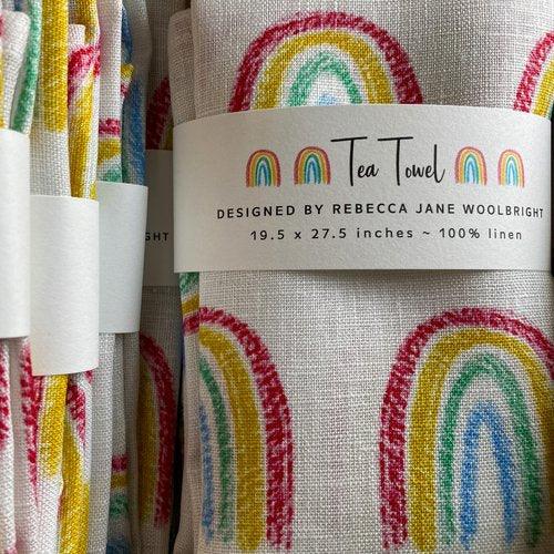 Bring the Rainbows Tea Towel - Rebecca Jane Woolbright - - Tea Towel
