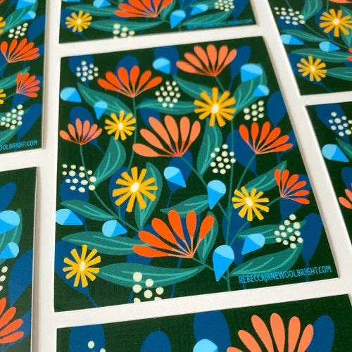 Fall Bloom Vinyl Sticker - Rebecca Jane Woolbright - - Stickers