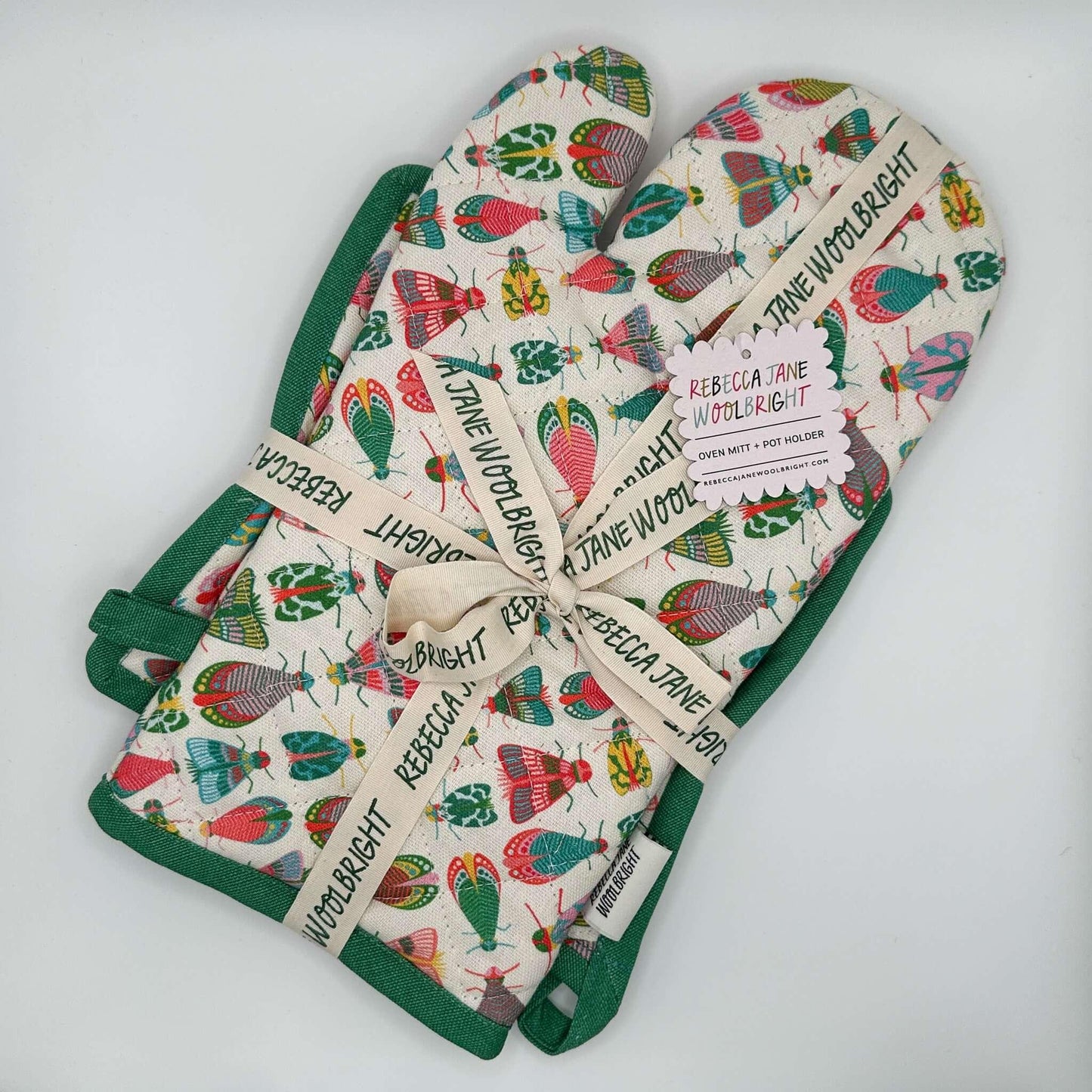 Spring Glow Oven Mitt + Pot Holder Set - Rebecca Jane Woolbright - Oven Mitt, Pot Holder - Bundle