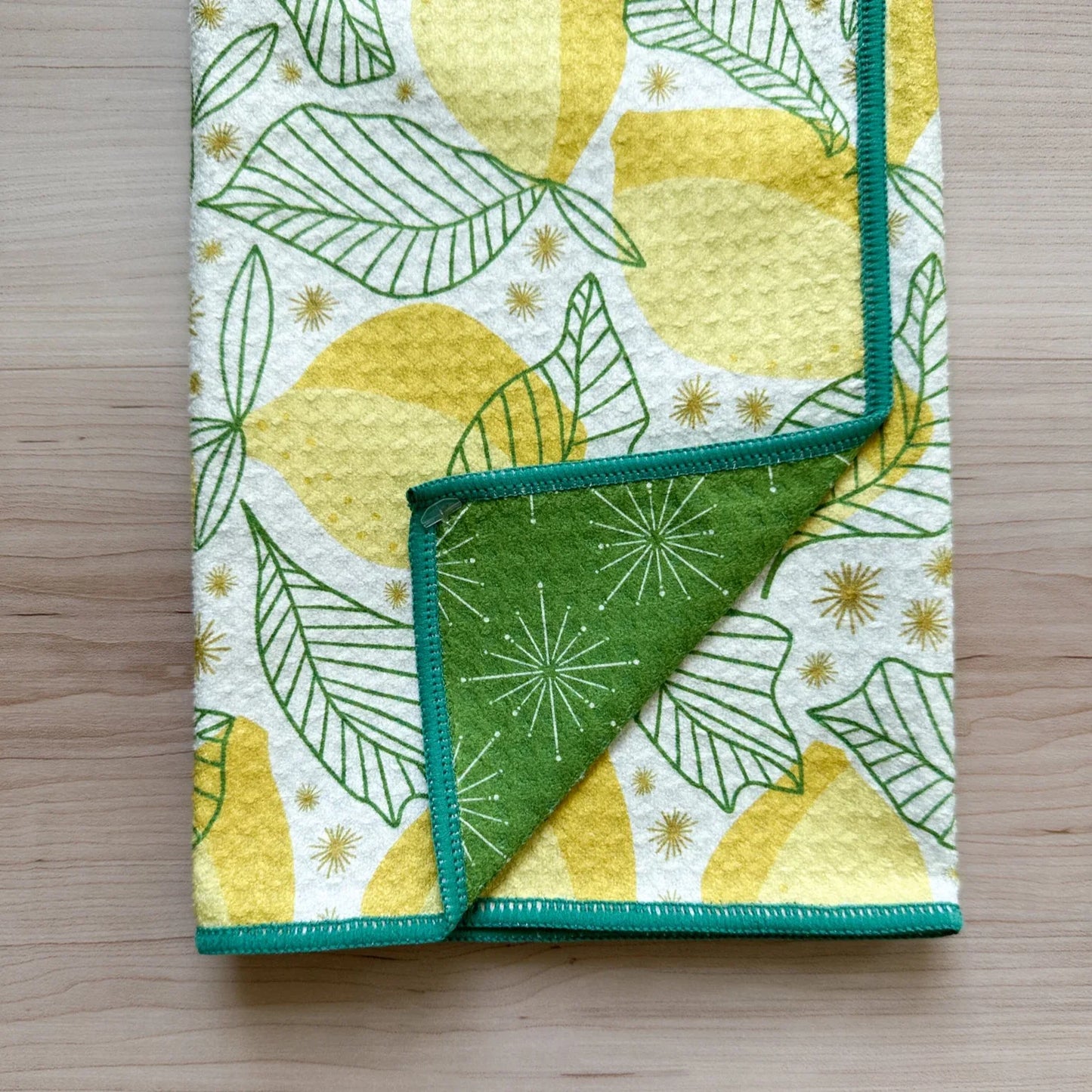 Lemon Sparkle Reversible Tea Towel - Rebecca Jane Woolbright - - Tea Towel
