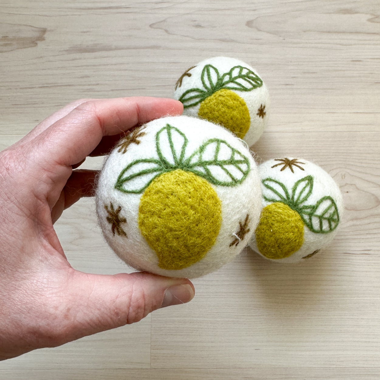 Lemon Sparkle Wool Dryer Balls (set of 3)