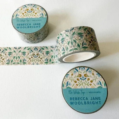 New Growth 1 Inch Washi Tape - Rebecca Jane Woolbright - - Washi Tape