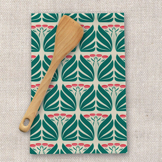 Oma's Festive Garden Tea Towel