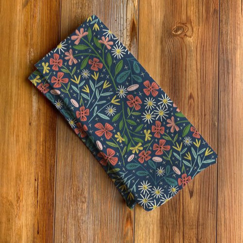 Overflow Garden Navy Tea Towel