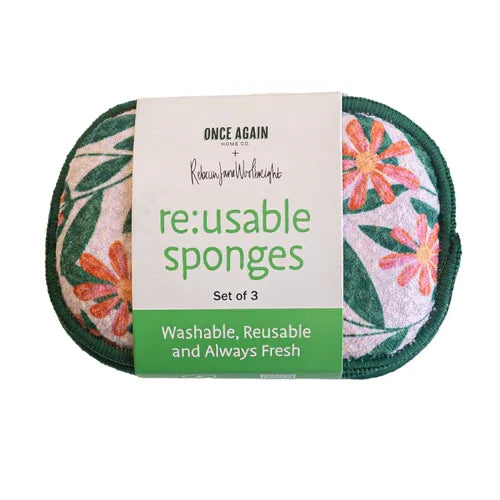 Pink Glow Re:usable Sponges (set of 3) - Rebecca Jane Woolbright - - Sponges