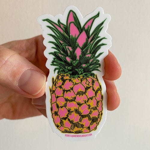 Poppin' Pineapple Vinyl Sticker