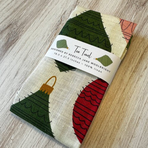 Retro Holiday Tea Towel