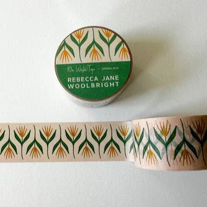 Spring Bud 1 Inch Washi Tape - Rebecca Jane Woolbright - - Washi Tape