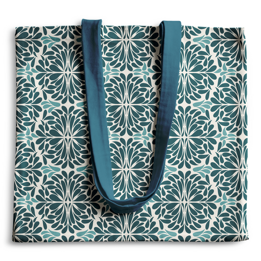 Teal Pinwheel Tote Bag