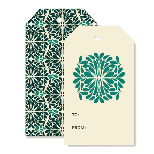 Teal Pinwheel Gift Tag