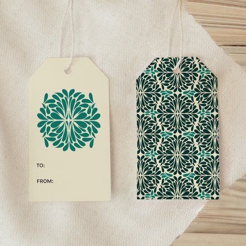 Teal Pinwheel Gift Tag