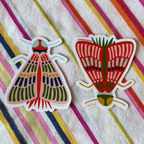 Two Love Bugs Vinyl Sticker Set - Rebecca Jane Woolbright - - Stickers
