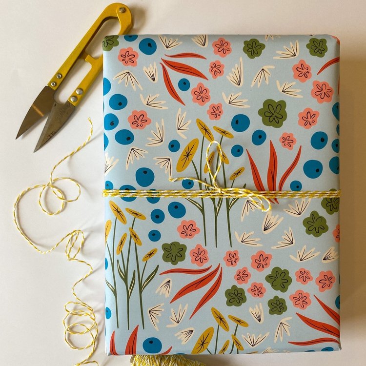 Pirouette Blue Wrapping Paper