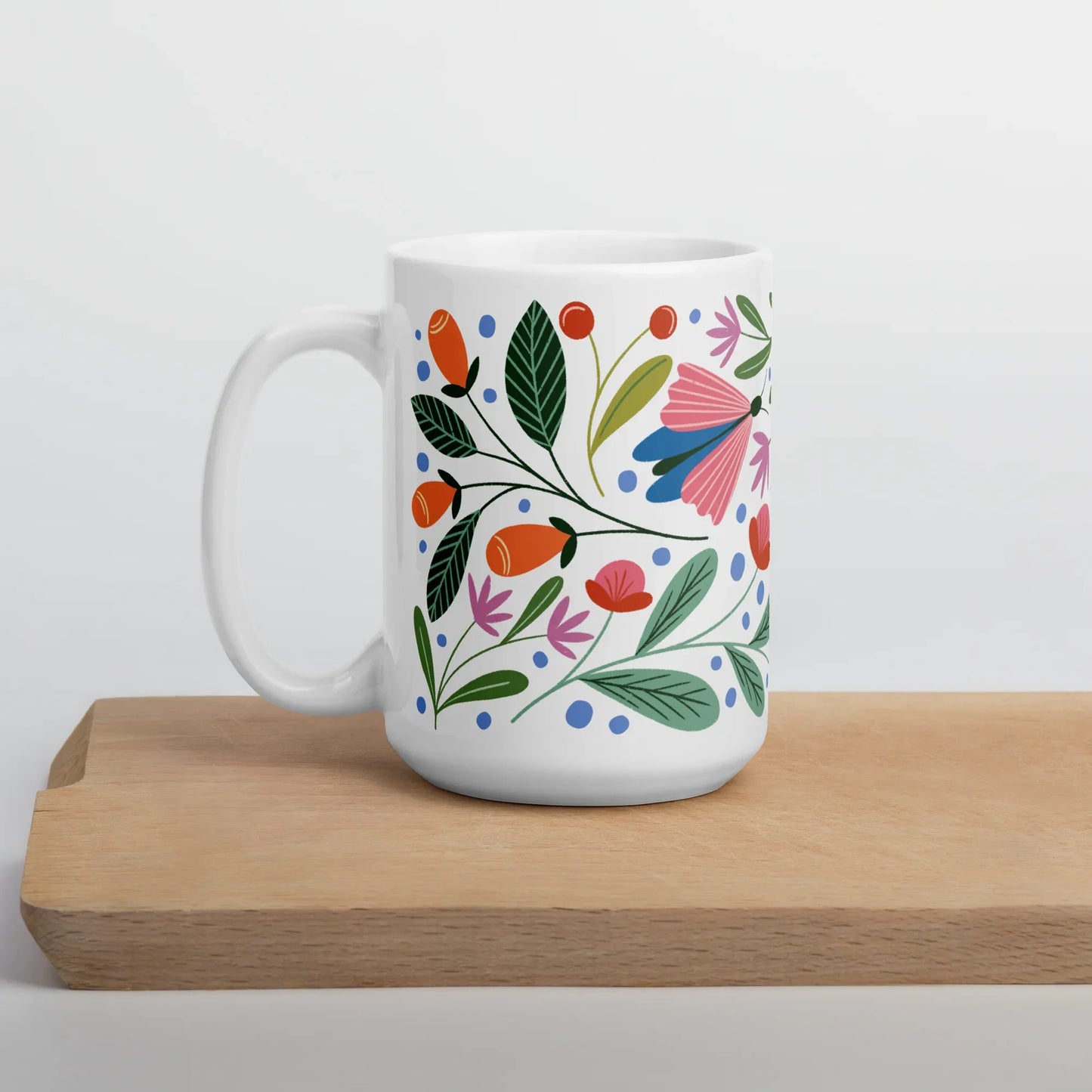 Deep Season Bloom 15 oz mug - Rebecca Jane Woolbright - - Mug
