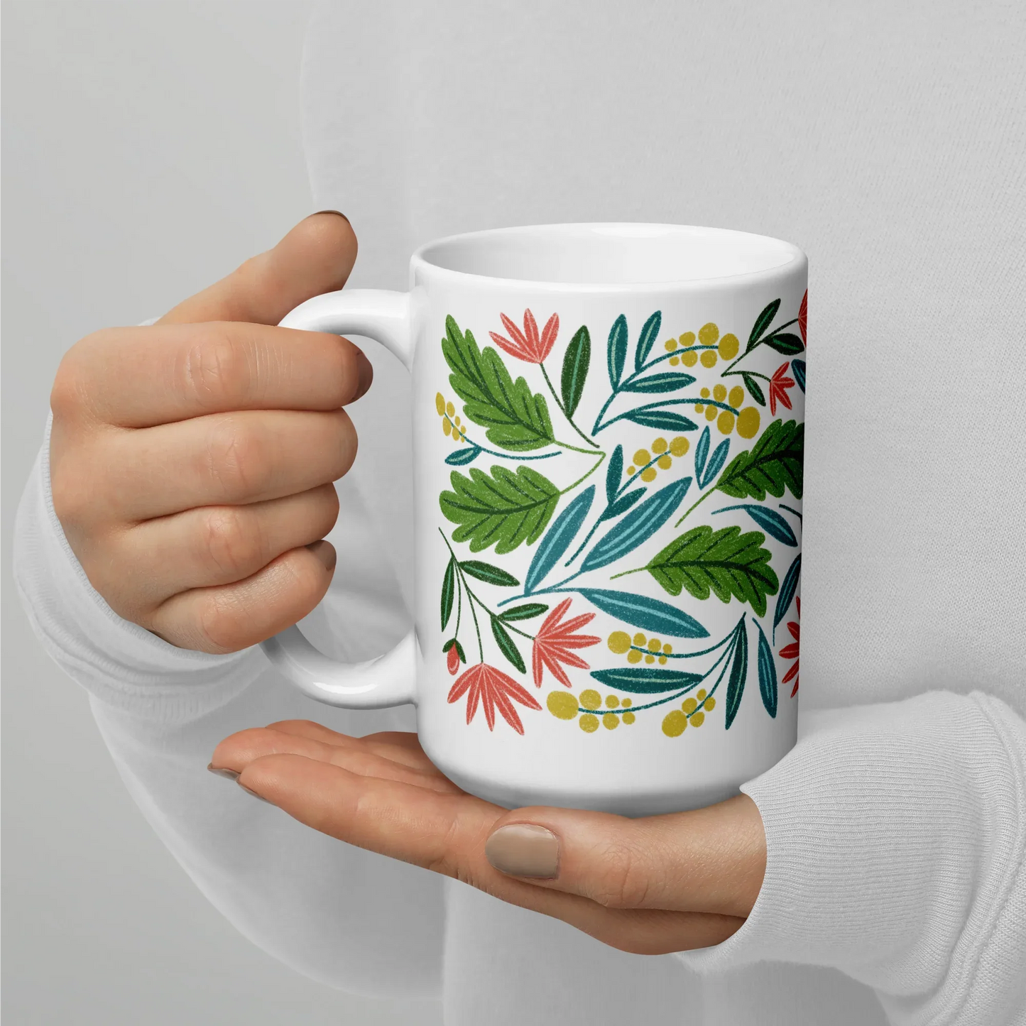 Flowy Fall Magic 15 oz mug - Rebecca Jane Woolbright - - Mug