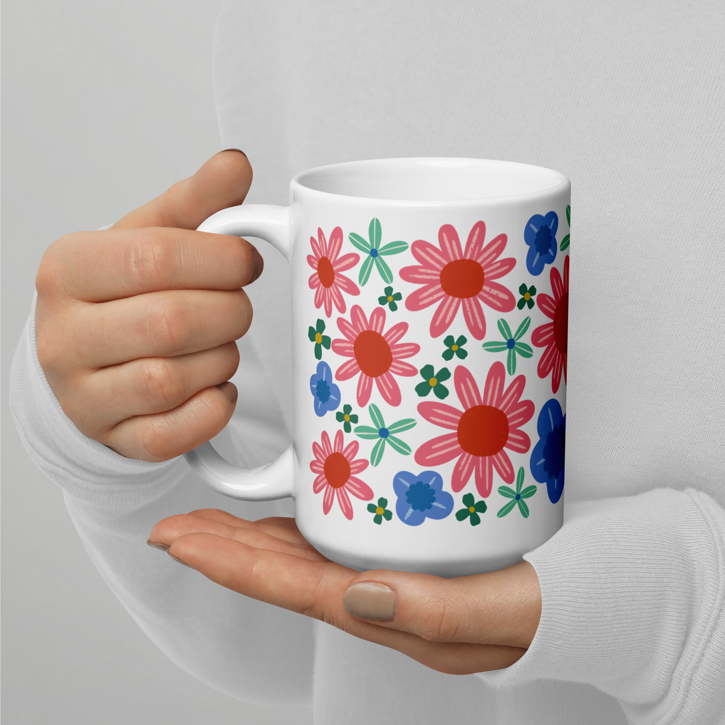 Pinch Me Pink Floral 15oz mug