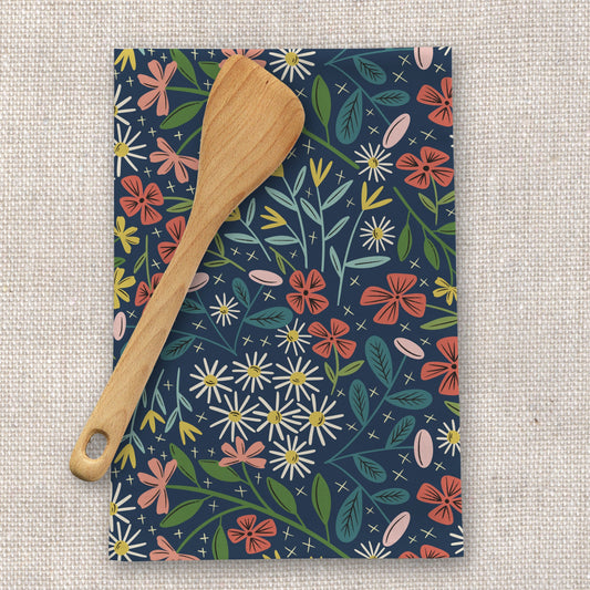 Overflow Garden Navy Tea Towel