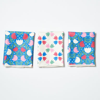 Spring Growth Reversible Mighty Mini Towel (set of 3) - Rebecca Jane Woolbright - - Tea Towel