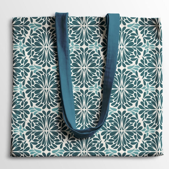 Teal Pinwheel Tote Bag