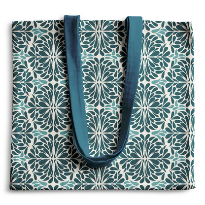 Teal Pinwheel Tote Bag