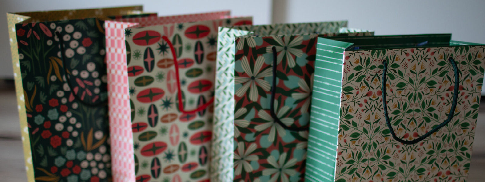 Illustrated eco-friendly gift bags by Rebecca Woolbright